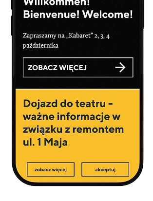 Infopasek z krótkimi informacjami na stronie instytucji