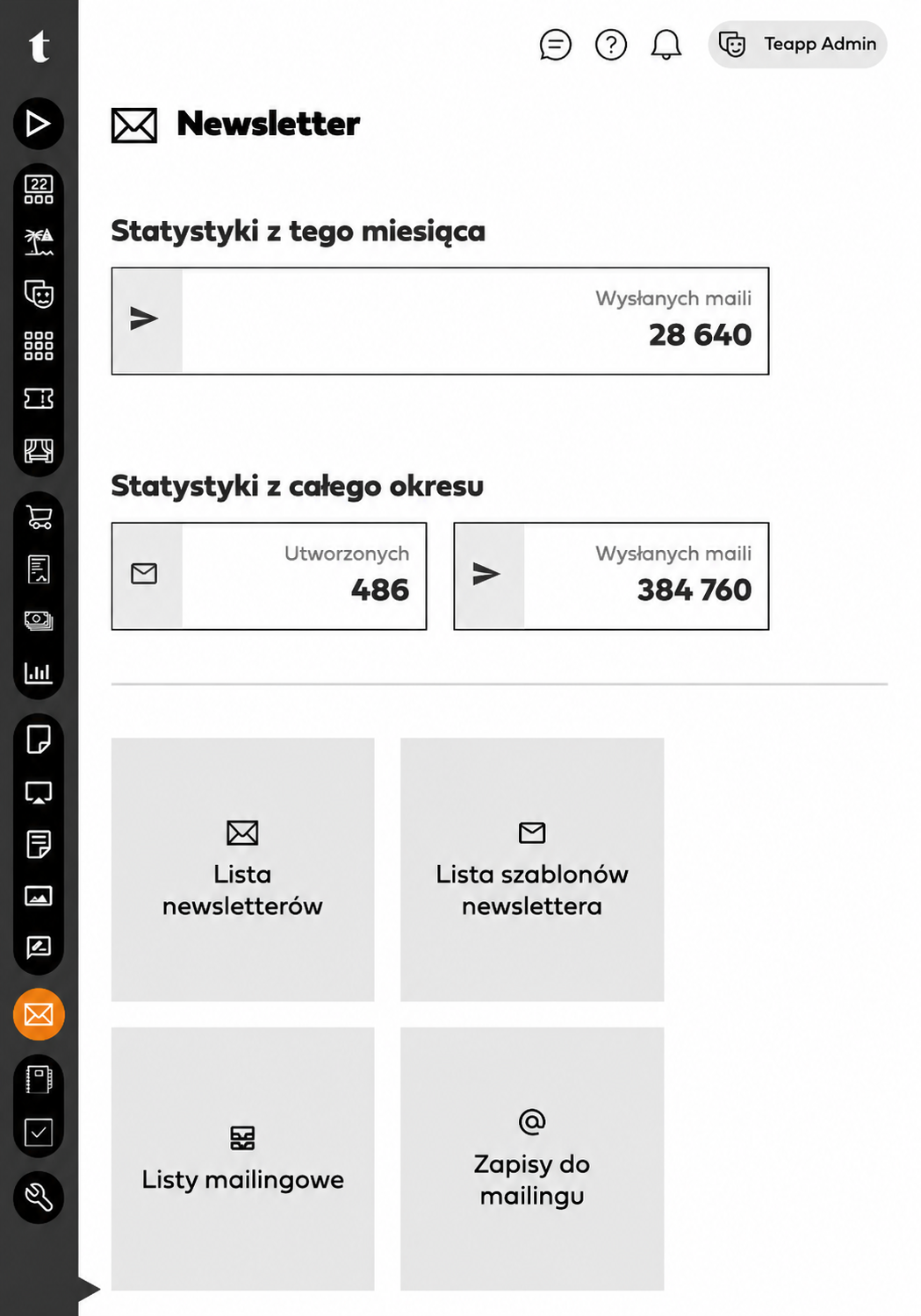 Przykładowy widok dla roli: Dział promocji